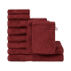 Lot de 10 Serviettes éponge coton bio BERRY RED