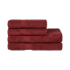 Lot de 4 Serviettes éponge coton bio BERRY RED